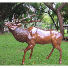 estátua de bronze alce jardim